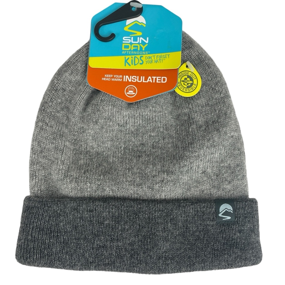 Sunday Afternoons Kids Comet Gray Reversible Knit Beanie Winter Hat Size O/S NWT